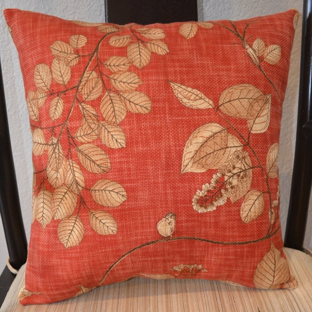 Autumn Leaves Pillow, P/Kaufmann & Robert Allen Designer Fabrics, Handcrafted